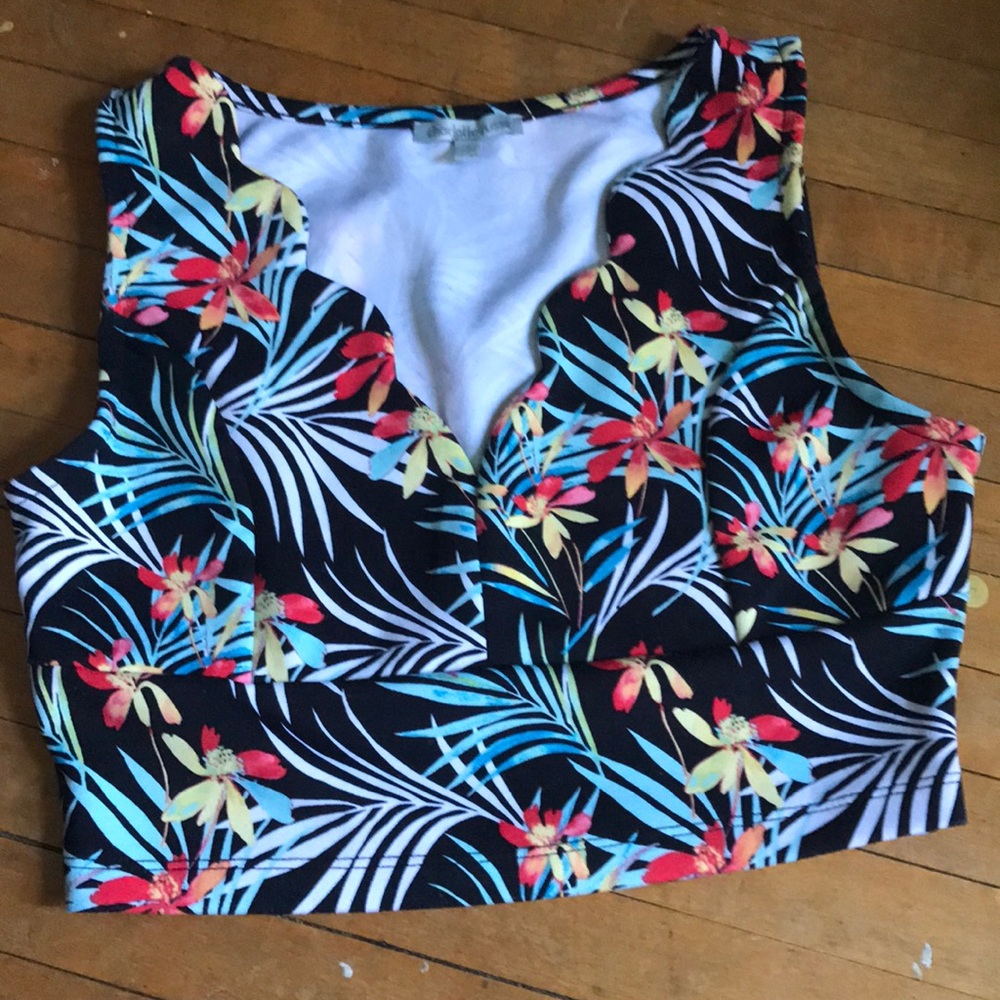 Tropical crop top, sz S